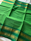 Kattam Edit | Chettinadu Cotton Checked Saree – Leaf Green
