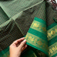 Kattam Edit | Chettinadu Cotton Checked Saree – Dark Green