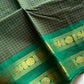 Kattam Edit | Chettinadu Cotton Checked Saree – Dark Green