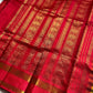Yellow & black checked Kanchi silk cotton Paalum Pazhamum Kattam saree with red zari border and grand pallu – House of Thansha
