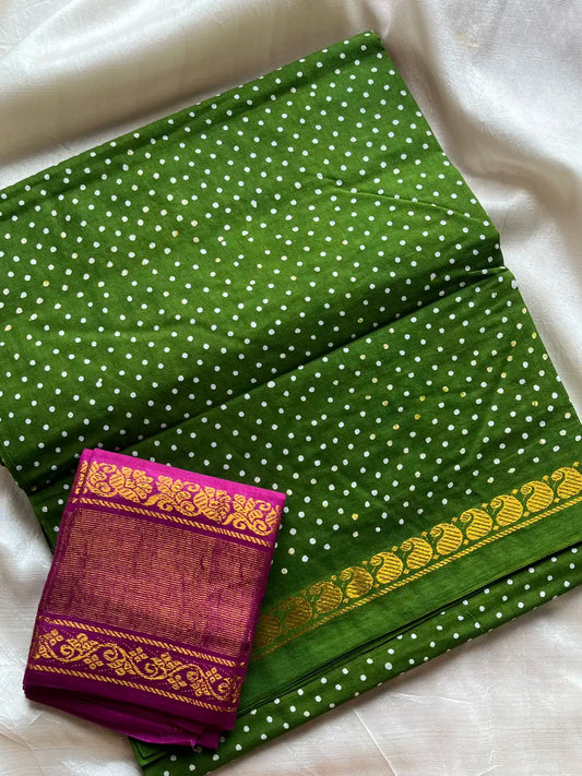 Madurai Sungudi Cotton - Green