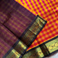 Paalum Pazhamum Kattam - Yellow Pink Checks with Coffee Brown Kanchi Silkcotton