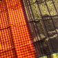 Paalum Pazhamum Kattam - Yellow Pink Checks with Coffee Brown Kanchi Silkcotton