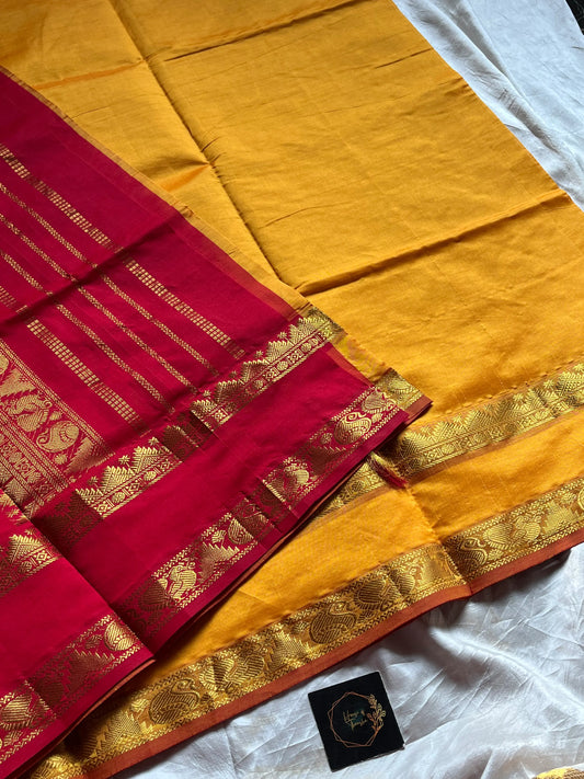 Pattu Nool Edit - Handloom Kanchi Silk Cotton Saree – Yellow