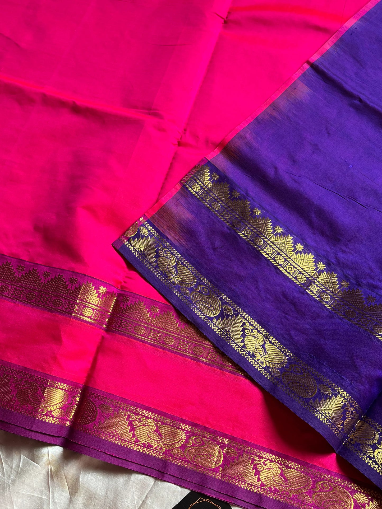 Pattu Nool Edit - Handloom Kanchi Silk Cotton Saree – Vibrant Pink