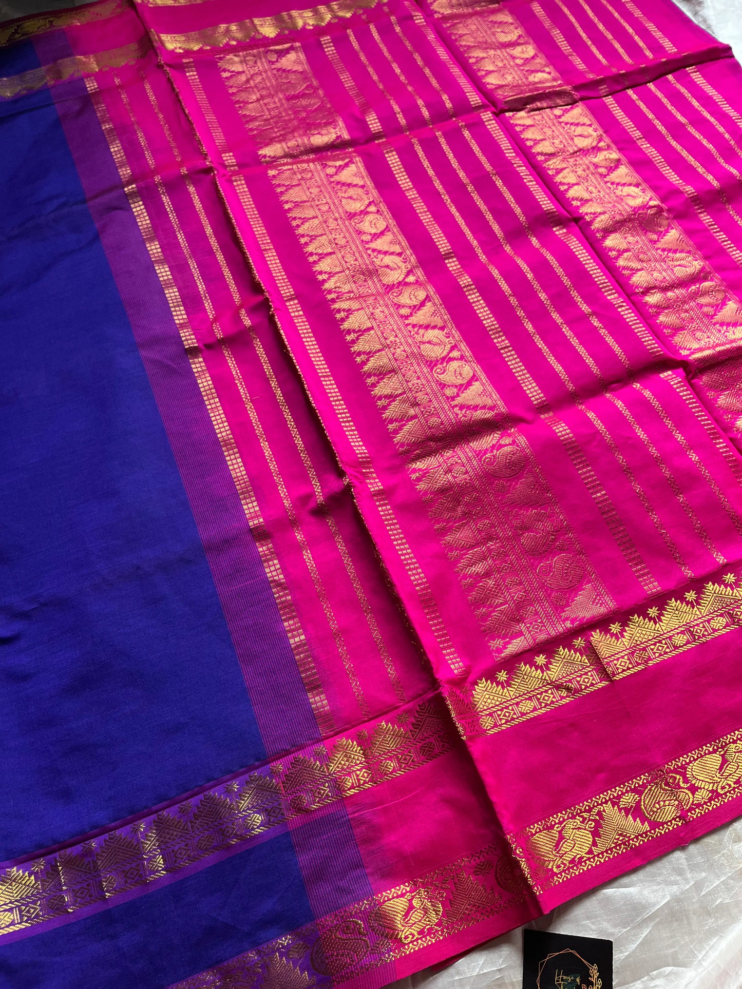 Pattu Nool Edit - Kanchi Silk Cotton Handloom Saree – Dark Blue