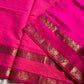 Light pink handloom Kanchi silk cotton saree (50% silk, 50% cotton) with dark pink pallu and contrast blouse