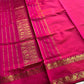 Light pink handloom Kanchi silk cotton saree (50% silk, 50% cotton) with dark pink pallu and contrast blouse