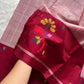 Chedibutta Saree - Handloom Vegan Art Silk - Maroon