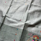 Chedibutta Saree - Handloom Vegan Art Silk - Grey
