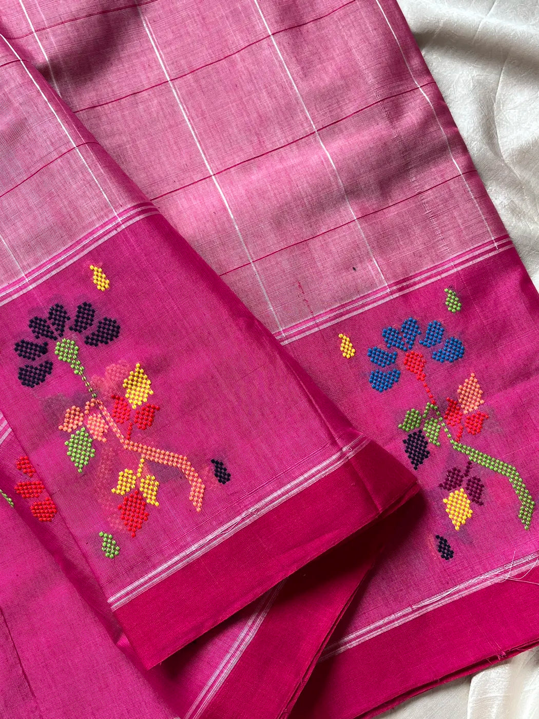 Chedibutta Saree - Handloom Vegan Art Silk - Pink