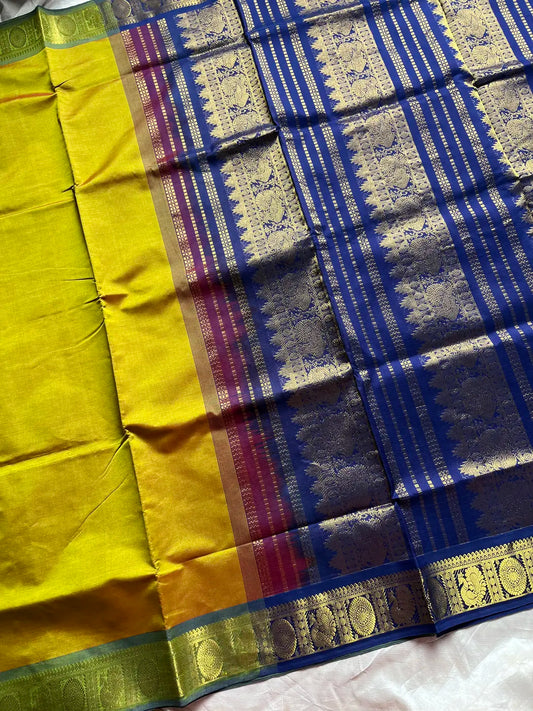 Pattu Nool Edit | Kanchi Silkcotton saree - Green