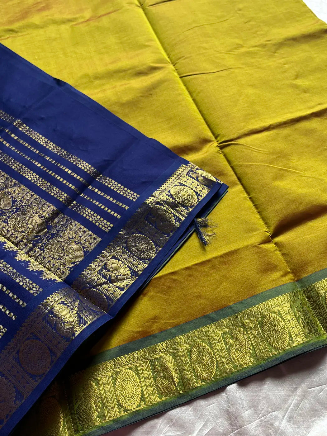 Pattu Nool Edit | Kanchi Silkcotton saree - Green