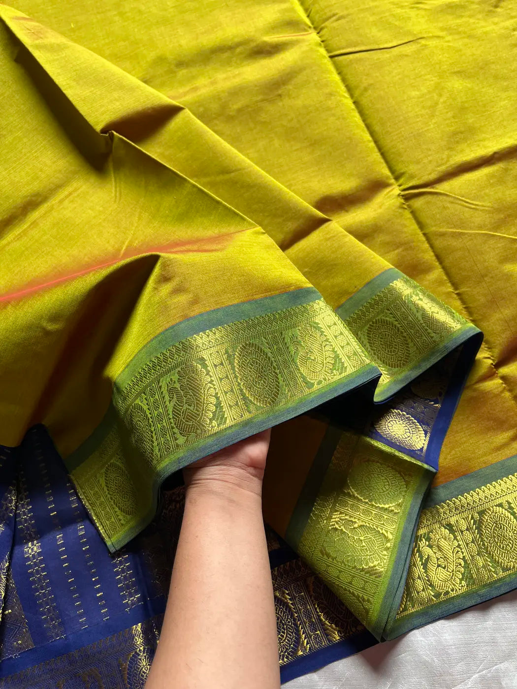 Pattu Nool Edit | Kanchi Silkcotton saree - Green