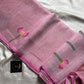 Handloom Silk Linen Jamdaani Saree - Pastel pink