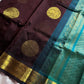 Pattu Nool Edit | Kanchi Silkcotton saree - Coffee Brown & Blue