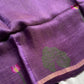 Handloom Silk Linen Jamdaani Saree - Purple