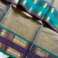 Kattam Series - Ash Teal Checked Kanchi Cotton Saree