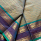 Kattam Series - Ash Teal Checked Kanchi Cotton Saree