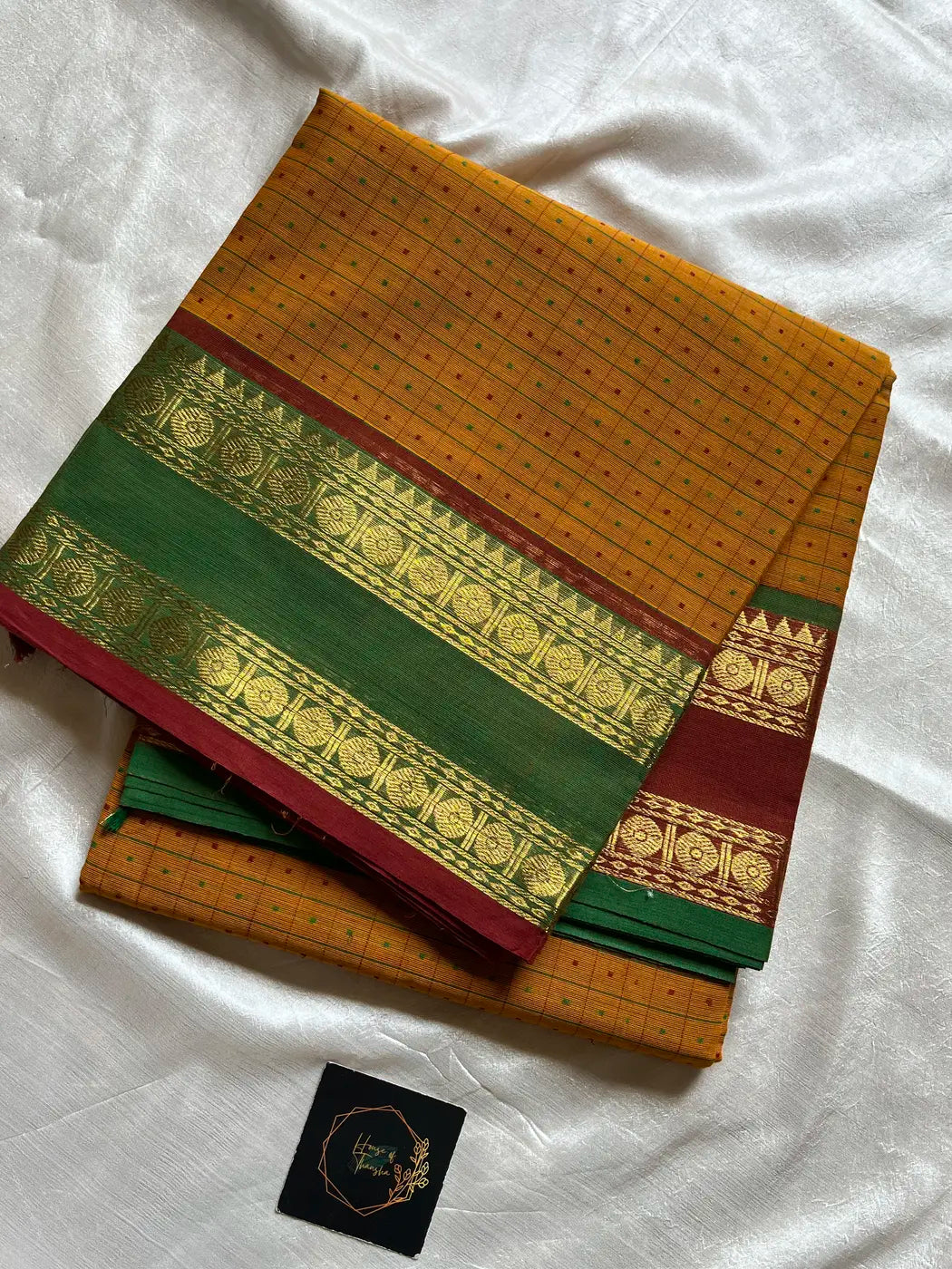 Kattam Series - Yellow Checked Kanchi Cotton Saree
