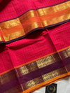 Kattam Series - Pink Checked Kanchi Cotton Saree