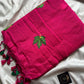 Pink Handpainted Khadi Cotton Saree, 6 meters, soft breathable fabric