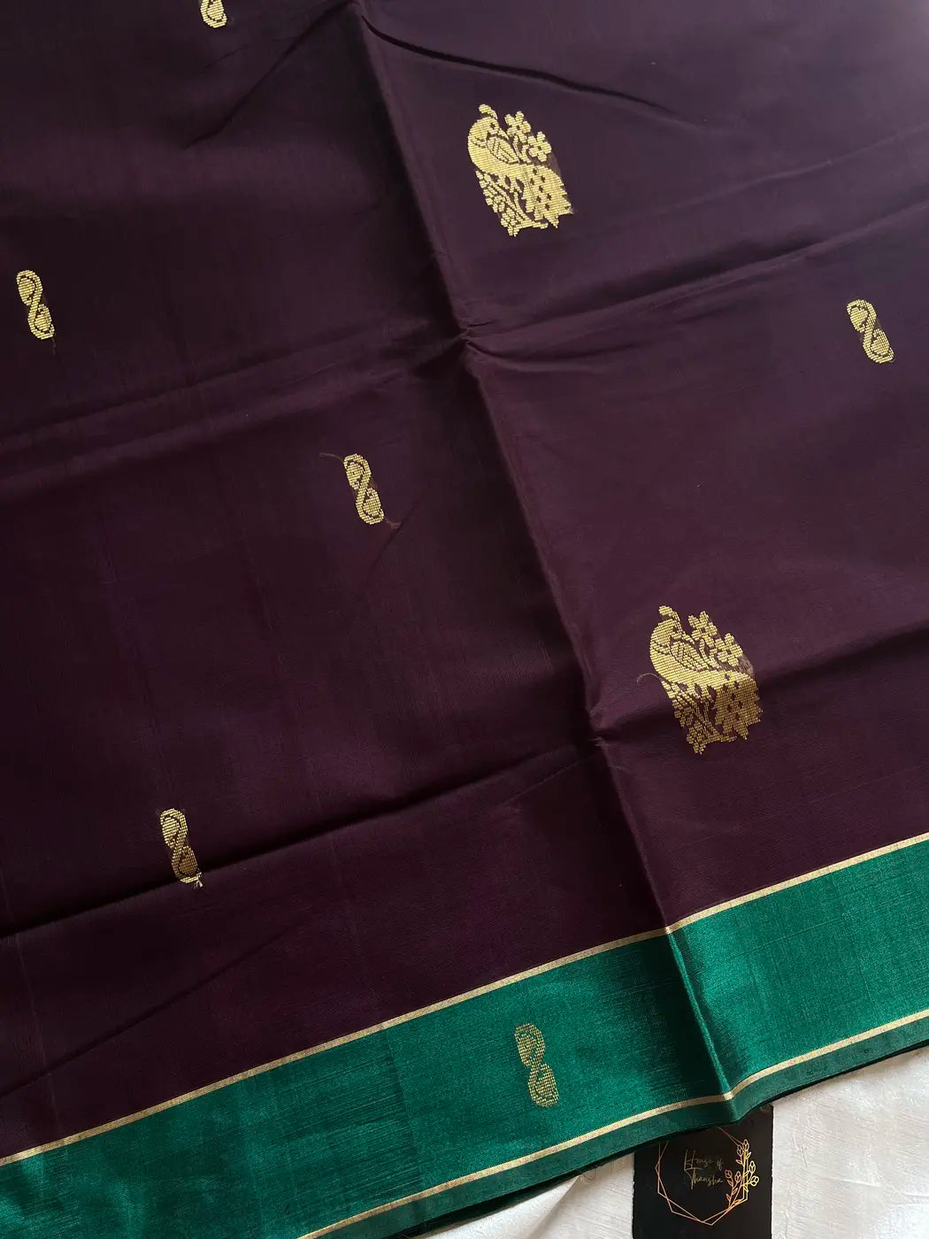 Vegan Silk Saree – Dark Purple Handloom Art Silk