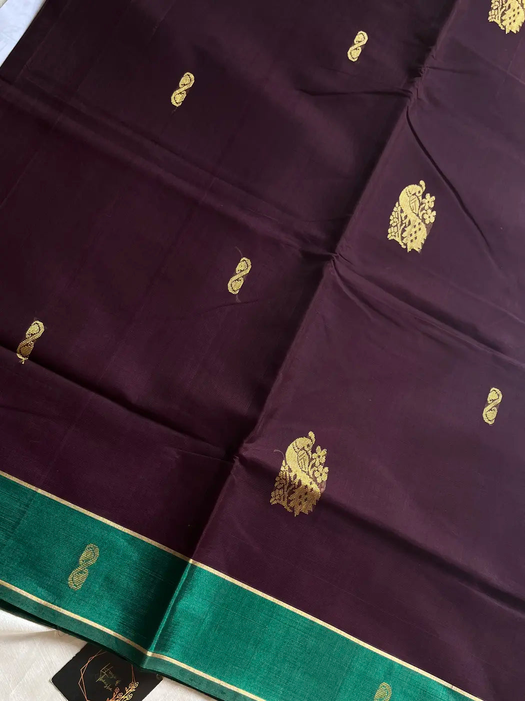Vegan Silk Saree – Dark Purple Handloom Art Silk