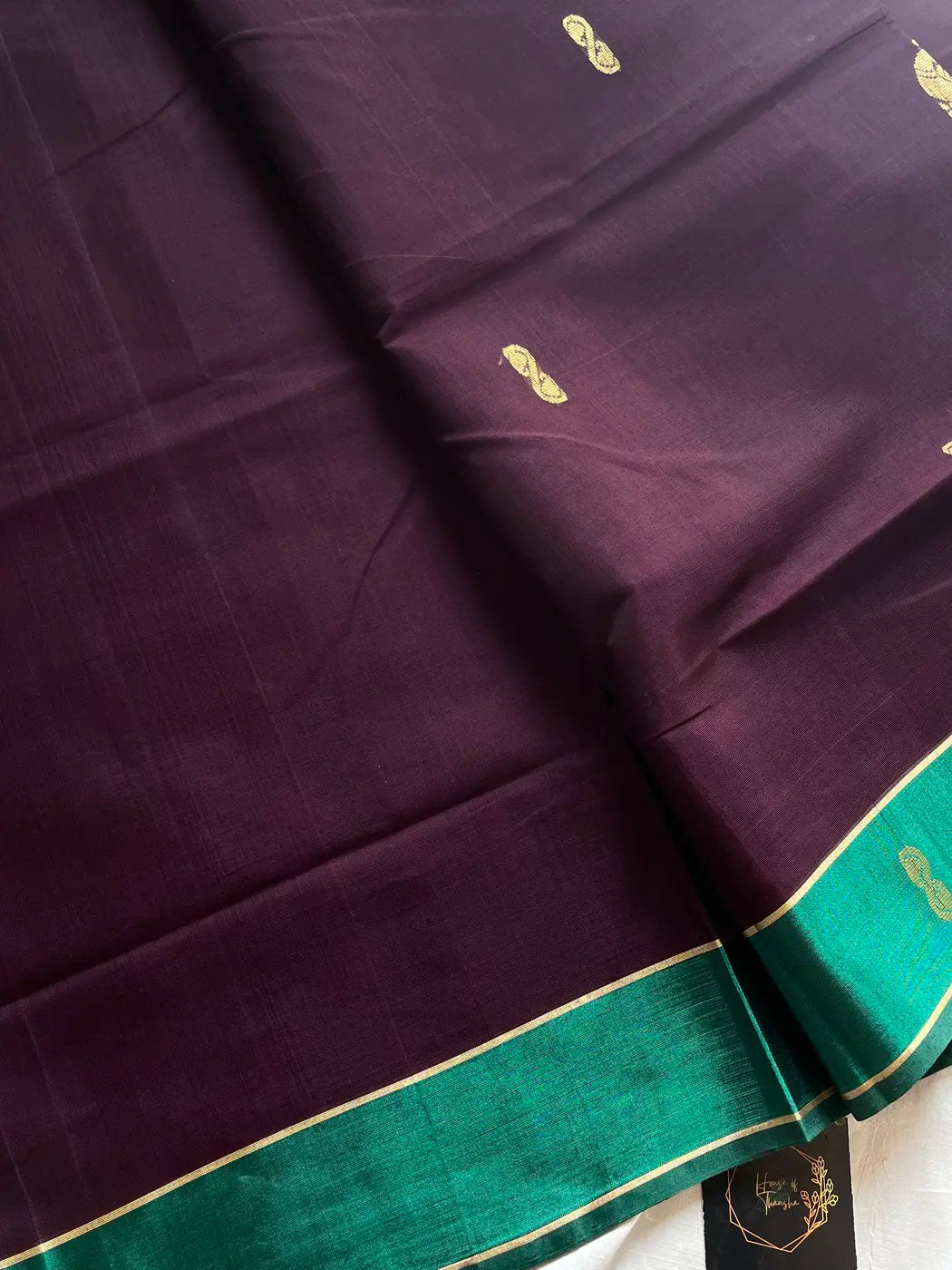 Vegan Silk Saree – Dark Purple Handloom Art Silk