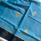 Vegan Silk Saree – Sky Blue Handloom Art Silk