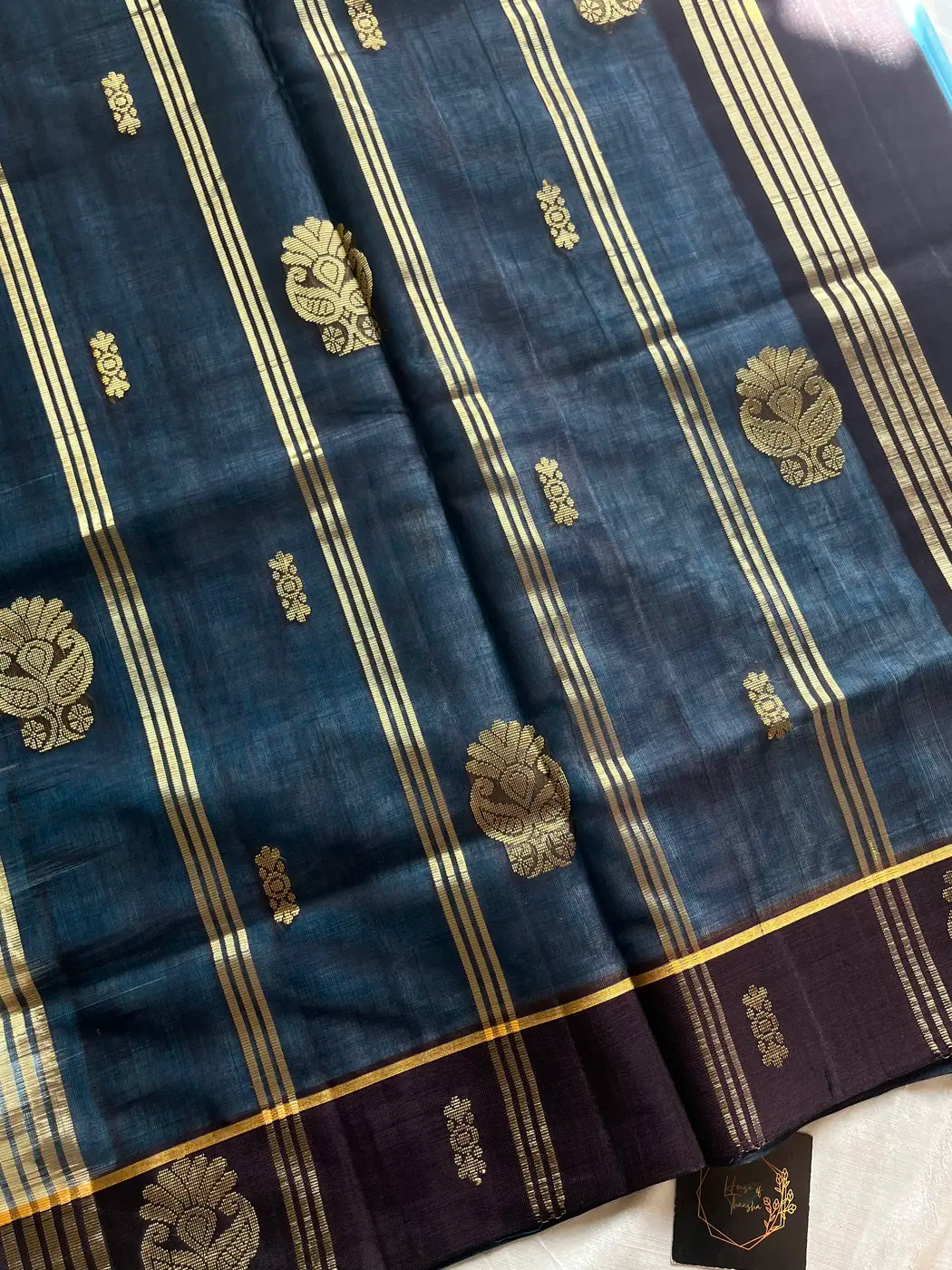 Vegan Silk Saree – Sky Blue Handloom Art Silk