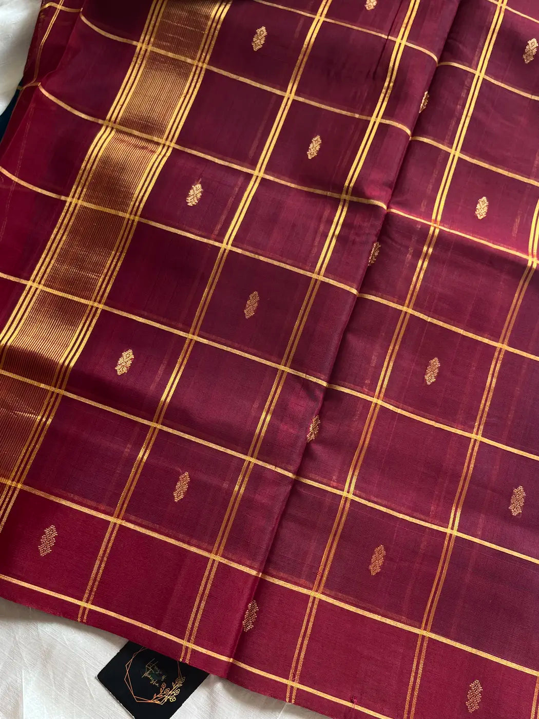 Vegan Silk saree – Blue Checked Handloom Art Silk Saree