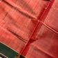 Vegan Silk Saree – Pastel Peach & Green Handloom Art Silk