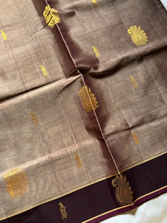 Vegan Silk Saree – Walnut Handloom Art Silk