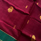 Vegan Silk Saree – Maroon Handloom Art Silk
