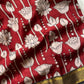 Maroon Chennuri silk saree with white pen Kalamkari floral design – House of Thansha