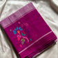 Chedibutta Saree - Handloom Vegan Art Silk - Jamun Pink