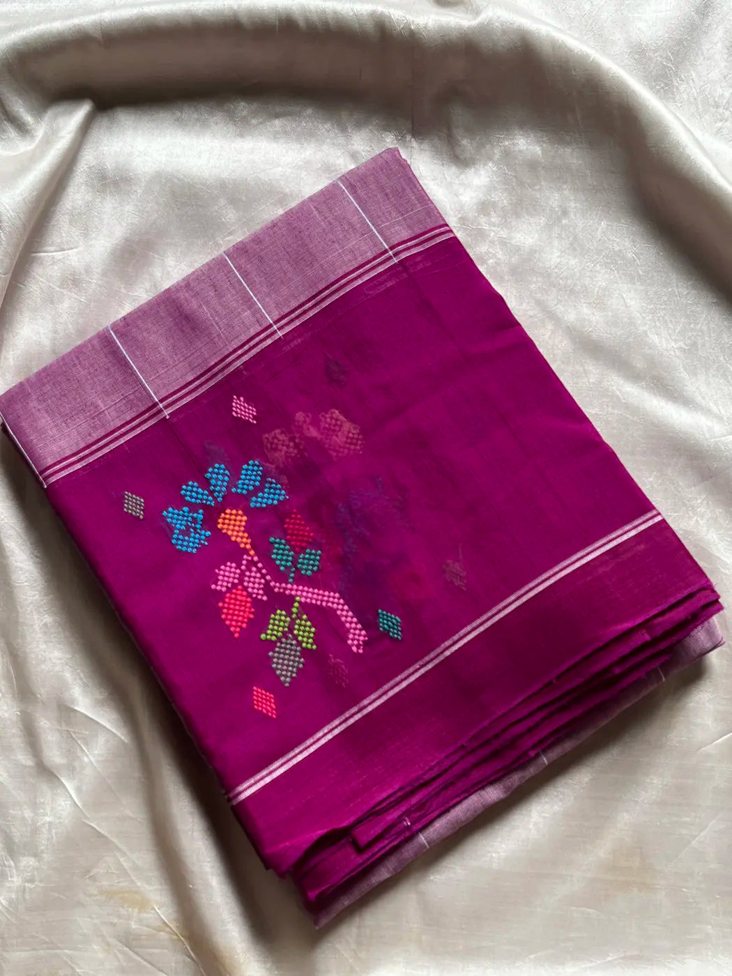 Chedibutta Saree - Handloom Vegan Art Silk - Jamun Pink