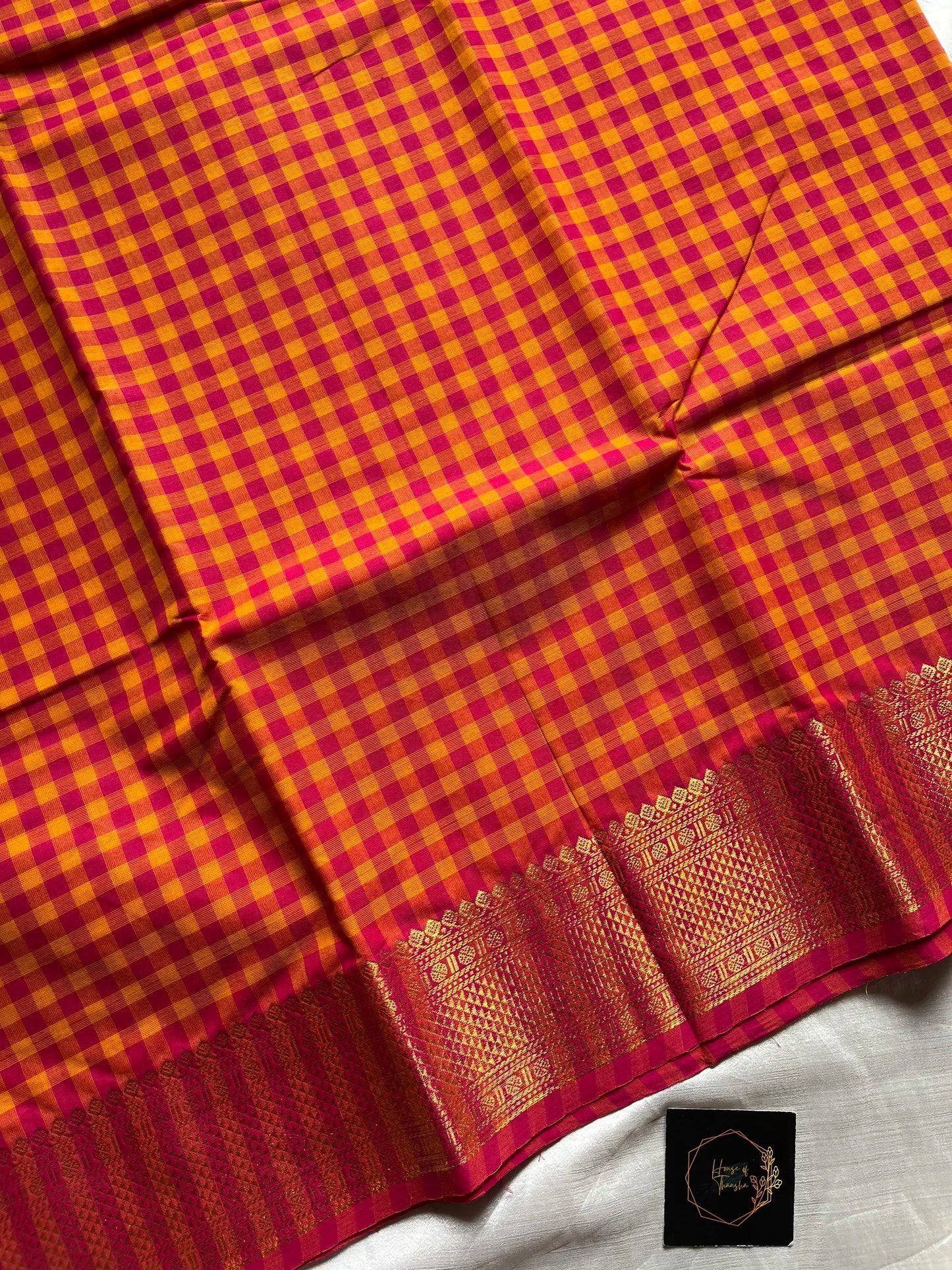 Mini Kattam – Pink Chettinadu cotton (Without Blouse)