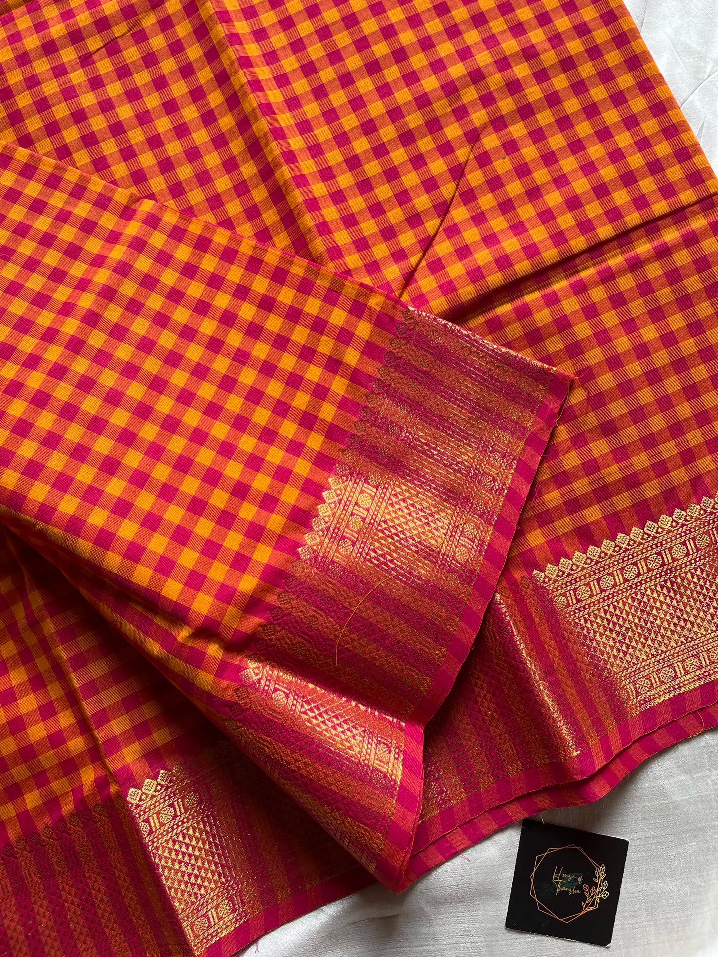 Mini Kattam – Pink Chettinadu cotton (Without Blouse)