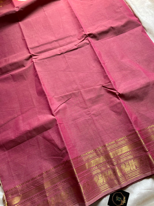 Subtle Weaves | Pastel Pink Kanchi Cotton Saree