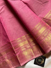 Subtle Weaves | Pastel Pink Kanchi Cotton Saree