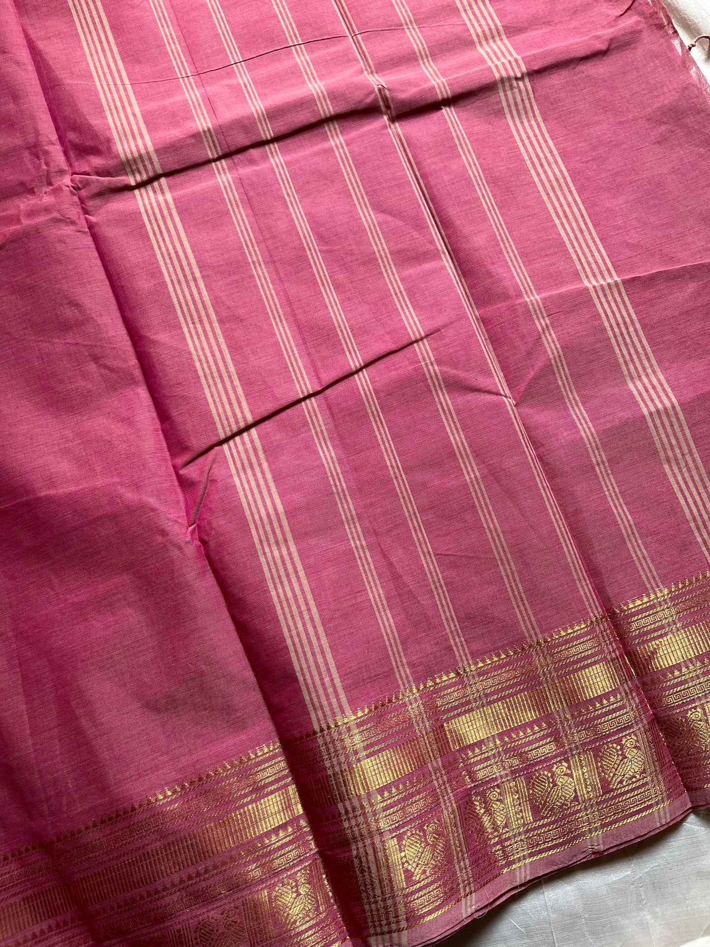 Subtle Weaves | Pastel Pink Kanchi Cotton Saree