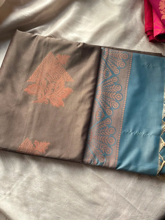 Semi Soft Silk Saree - Grey