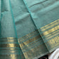 Subtle Weaves | Pastel Teal Kanchi Cotton Saree