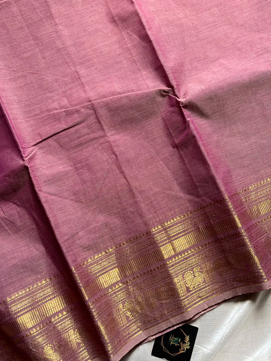 Preorder - Subtle Weaves | Muted Lilac Kanchi Cotton Saree