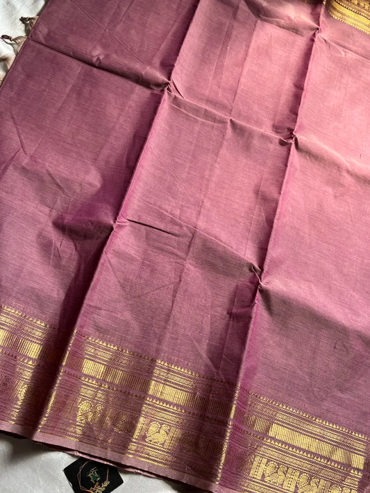 Preorder - Subtle Weaves | Muted Lilac Kanchi Cotton Saree