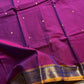 120 Count Mercerised Kanchi Cotton Saree with Zari Border and Grand Pallu – House of Thansha