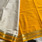 Mysore Glow | Semi Mysore Silk Saree – Cream White with Golden Zari Border | House of Thansha