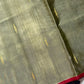 Vegan Silk Saree – Olive Ash | Handloom Art Silk
